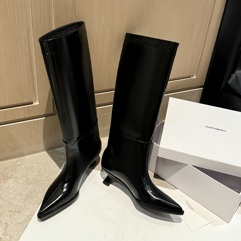 QUTAA Fashion News Women Knee  - Women'S Fashion Knee High Boots 评论和价格