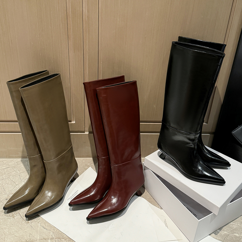 QUTAA Fashion News Women Knee  - Women'S Fashion Knee High Boots 评论和价格