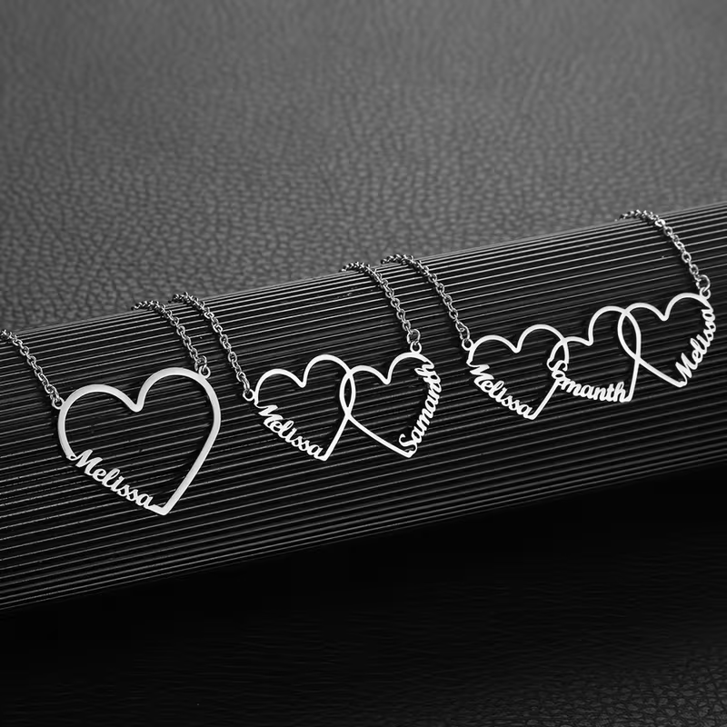 Custom Interlocking Heart Name - Women Fashion Names 评论和价格