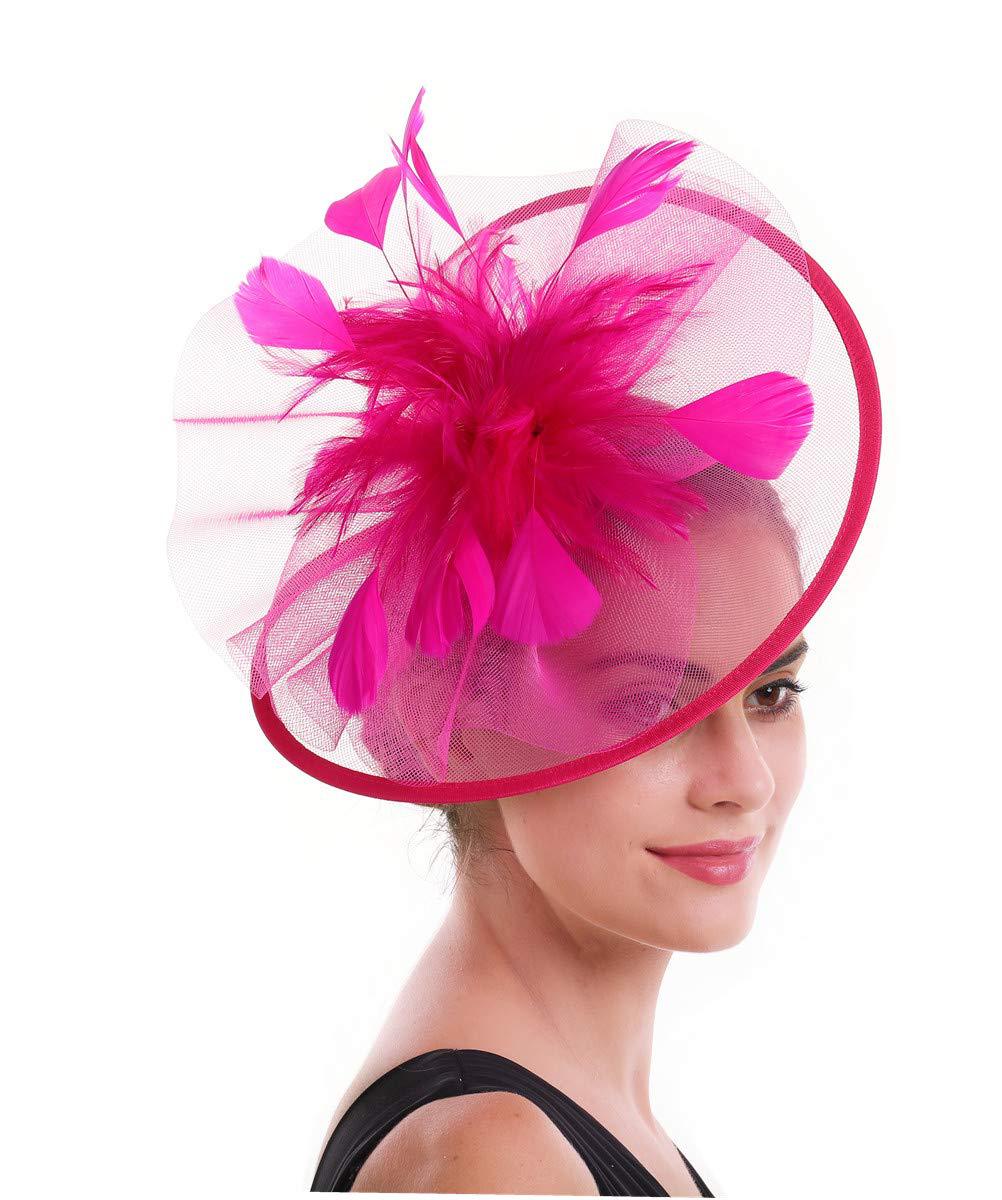 Women Feather Fascinator Hat M - Women'S Fashion Kentucky Derby 评论和价格