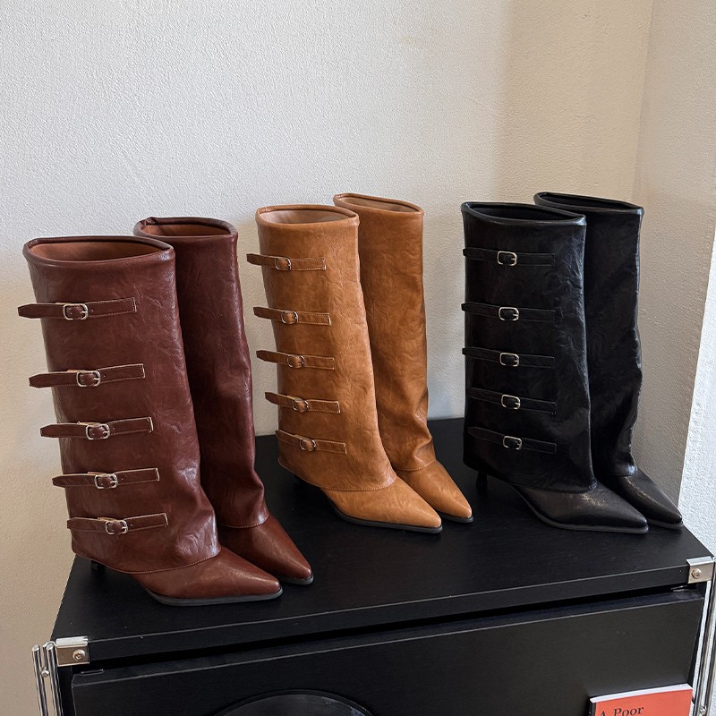 New Autumn Winter Pointed Toe  - Women'S Fashion Knee High Boots 评论和价格