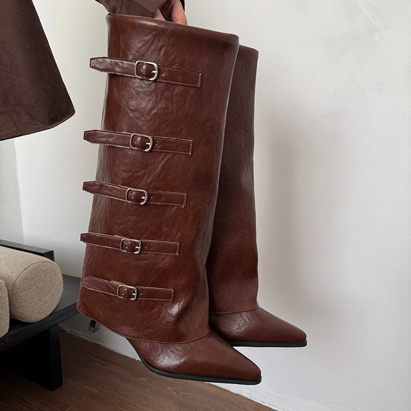 New Autumn Winter Pointed Toe  - Women'S Fashion Knee High Boots 评论和价格