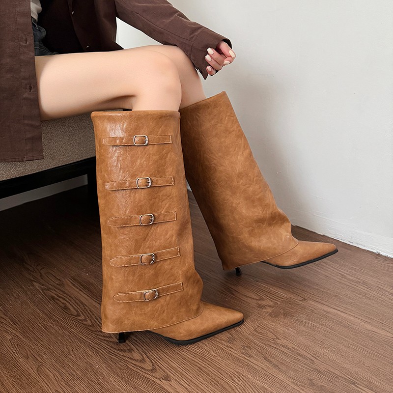 New Autumn Winter Pointed Toe  - Women'S Fashion Knee High Boots 评论和价格