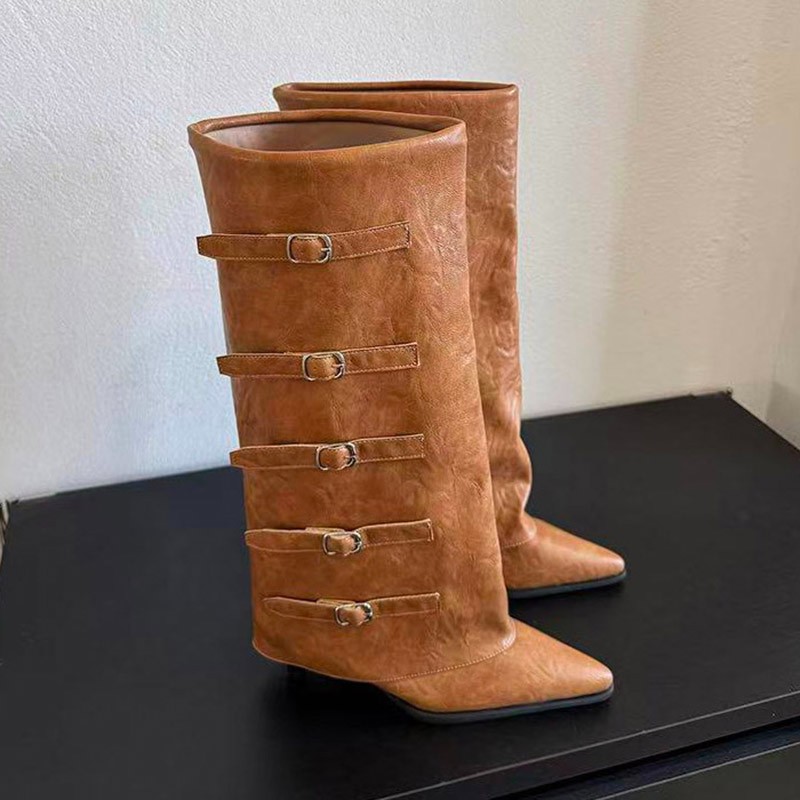 New Autumn Winter Pointed Toe  - Women'S Fashion Knee High Boots 评论和价格