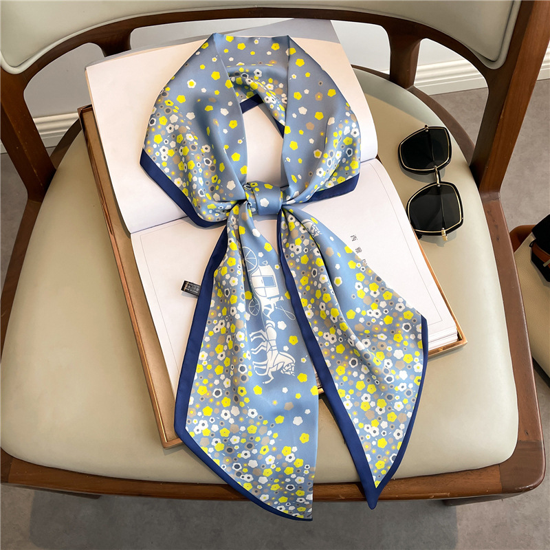 Fashion Print Long Silk Scarf  - Women Fashion Necktie 评论和价格
