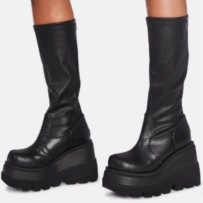 Women's Platform Boots Punk Mi - Women'S Fashion Knee High Boots 评论和价格