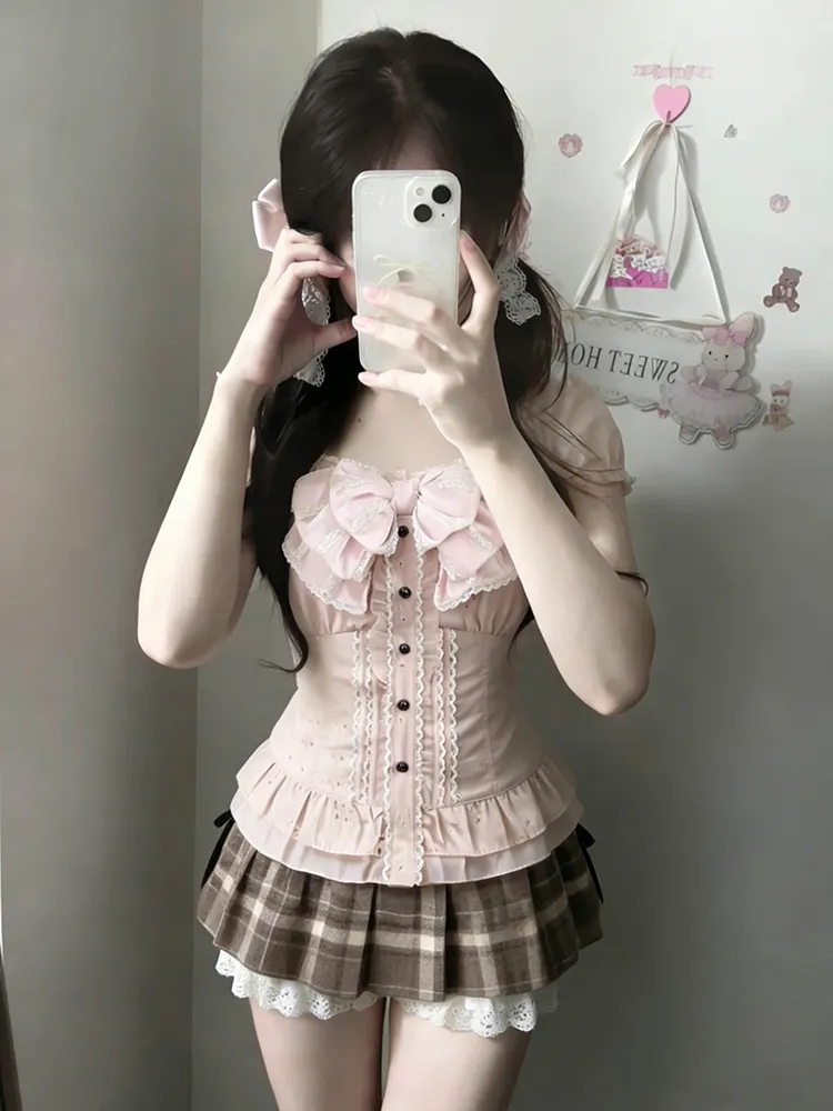 Japanese Sweet Three Piece Set - Lace Trim Cami 评论和价格
